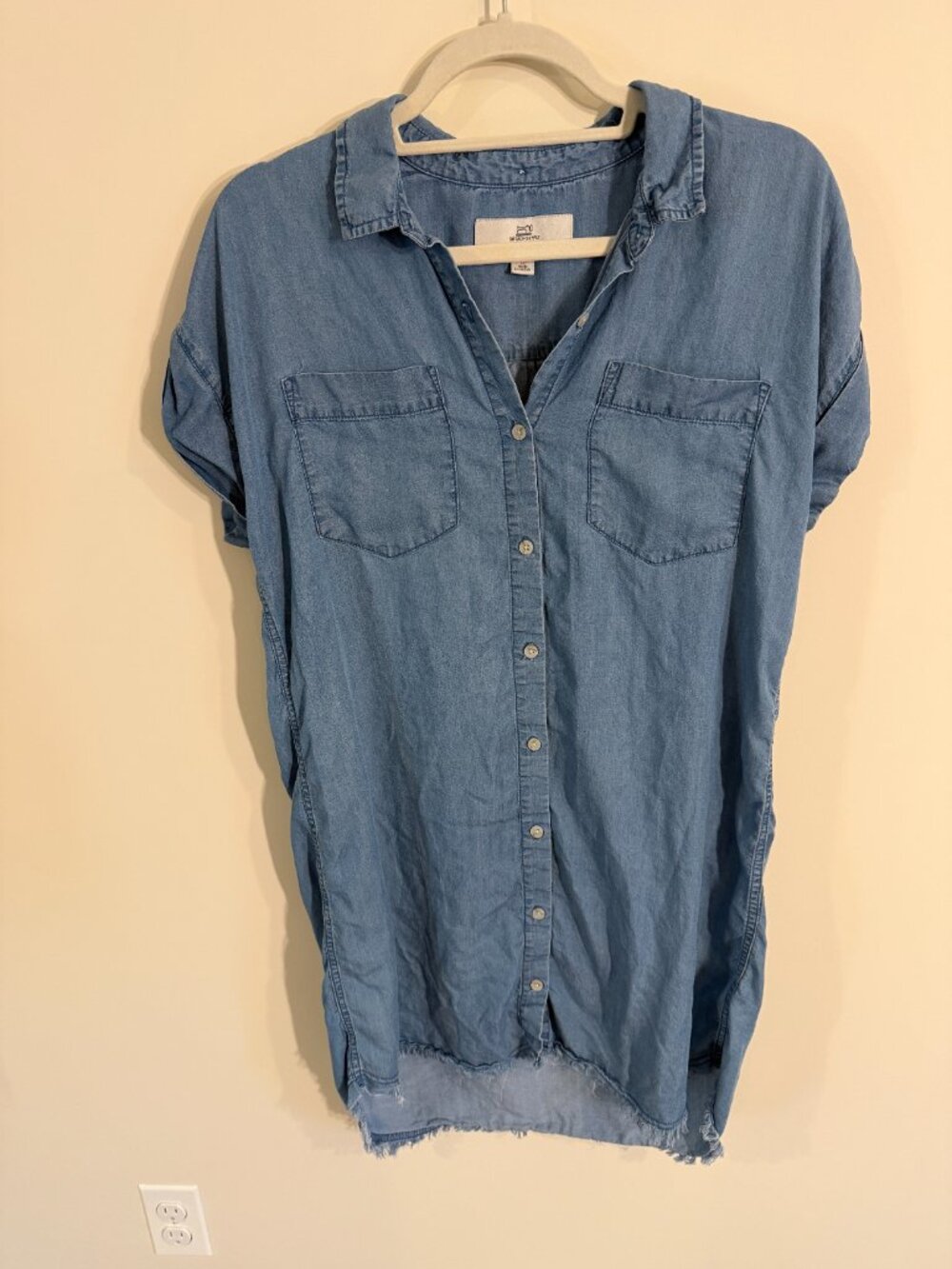 Thread & Supply Tencel Chambray Utility Shirt Dress Size M